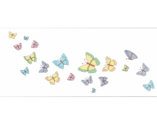 330008 Аккорд / Декоративная настенная плитка Ясли (бабочки) / 20х45 см
